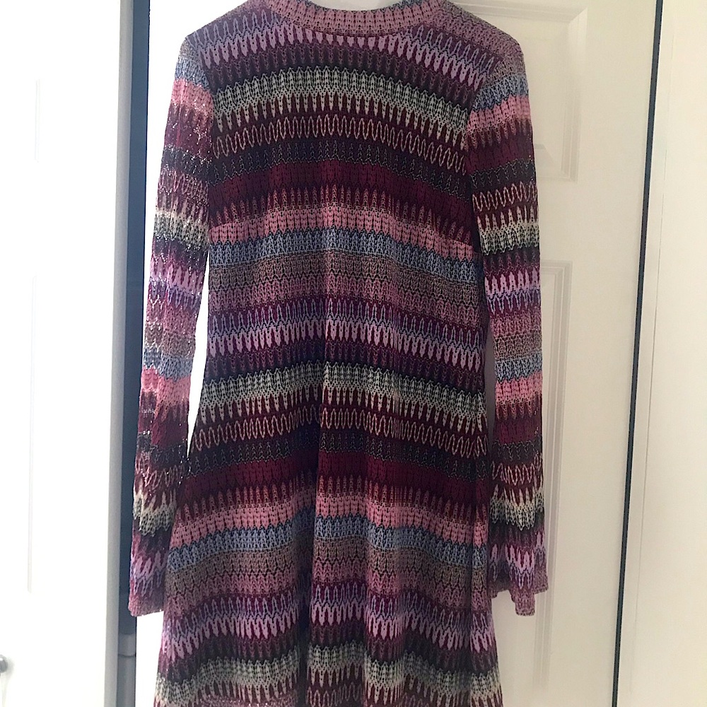 Joe B multi-colored dress in shades of deep purple.